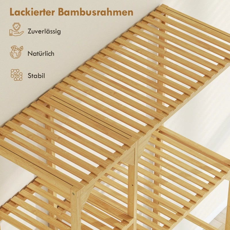 Ripiano per lavatrice, con molteplici scomparti aperti, per biancheria e accessori, in legno di bamb¨´.