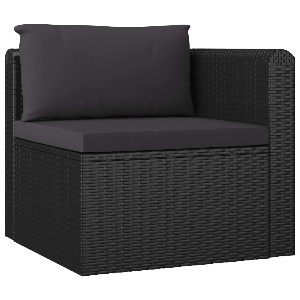 Set Divani da Giardino 9 pz con Cuscini in Polyrattan Nero 3059498