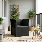 Poltrona a 1 Posto con Cuscino Aspetto Rattan PP Antracite 8011853