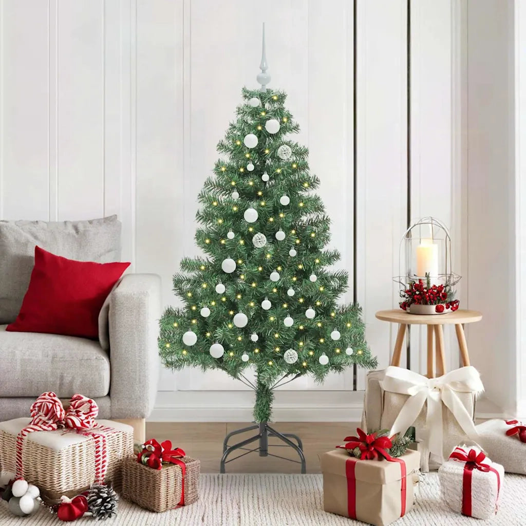 Albero di Natale | Decorazioni natalizie con 150 LED con supporto Verde 150 cm PVC