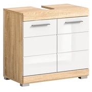 Mobile sottolavabo RIDLEY – 2 porte – Bianco e rovere chiaro