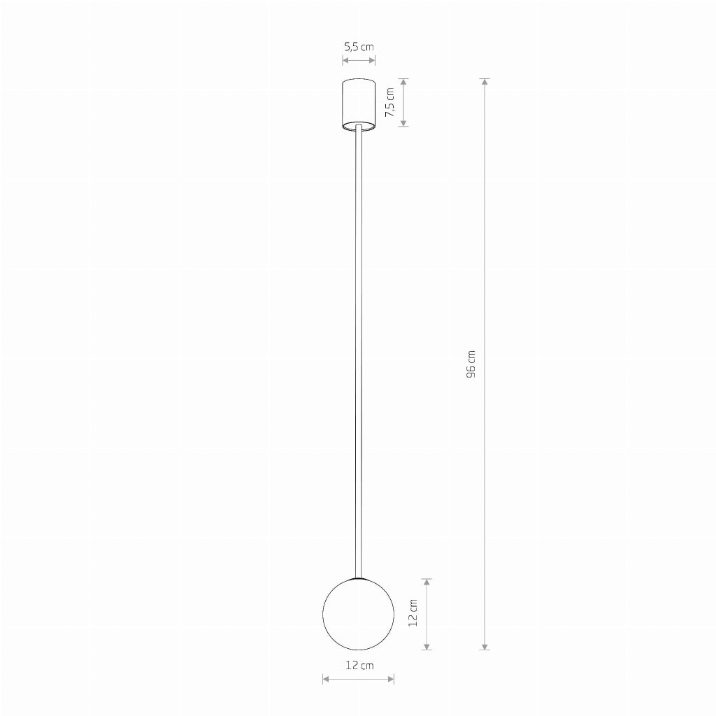 Lampada a sospensione Nowodvorski KIER M nero/bianco sfera Ø12 G9