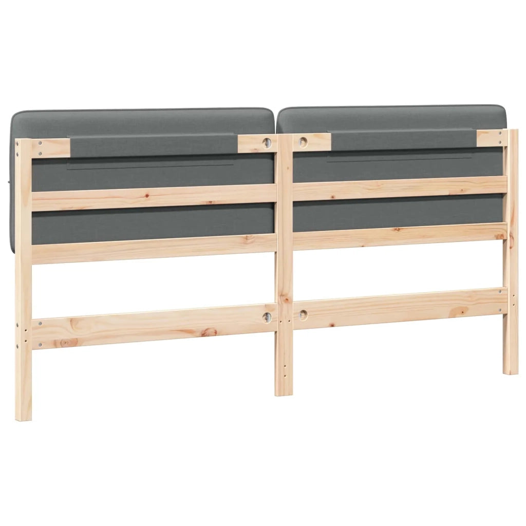 Testiera | Testata imbottita Marrone e Grigio Chiaro 200 cm Pino massello