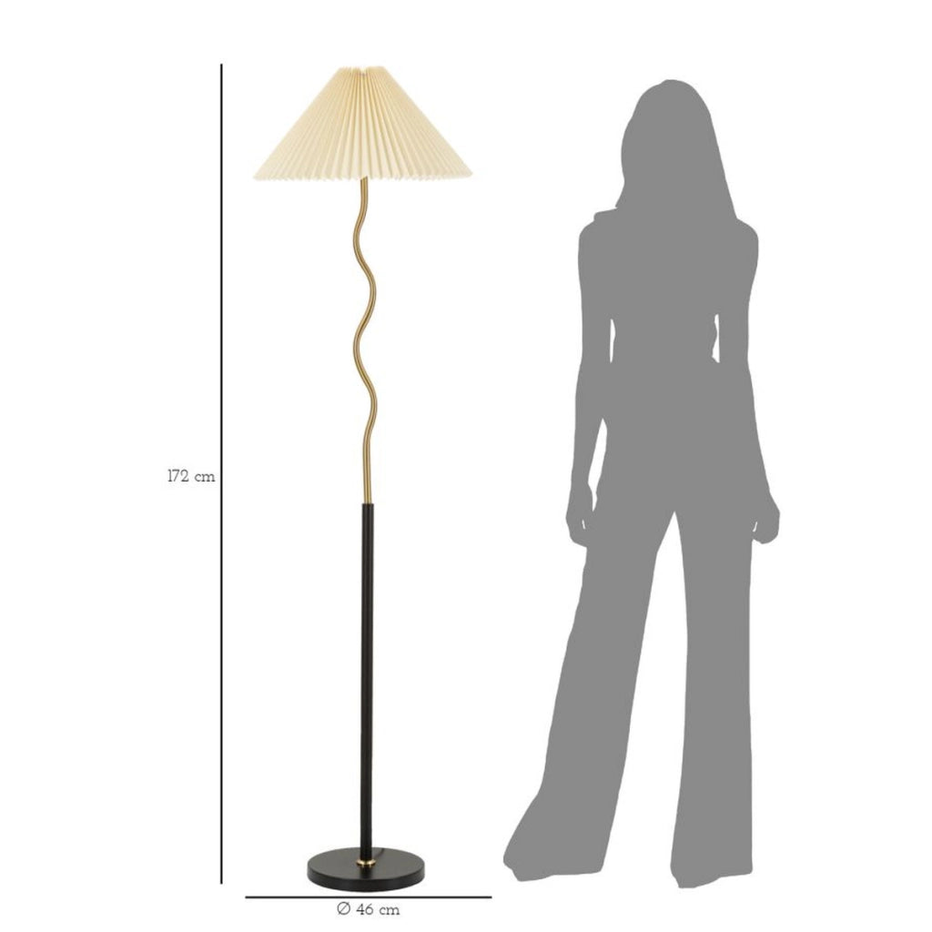 Lampada da Terra VKH184, Oro, Metallo, 46x46x172 cm