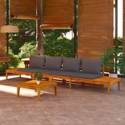 Panche da Giardino con Cuscini Grigio Scuro 2pz Legno di Acacia 3087281