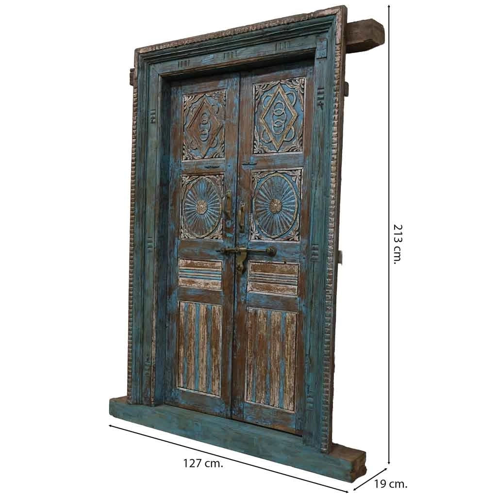 Porta in legno marrone 127x19x213h cm