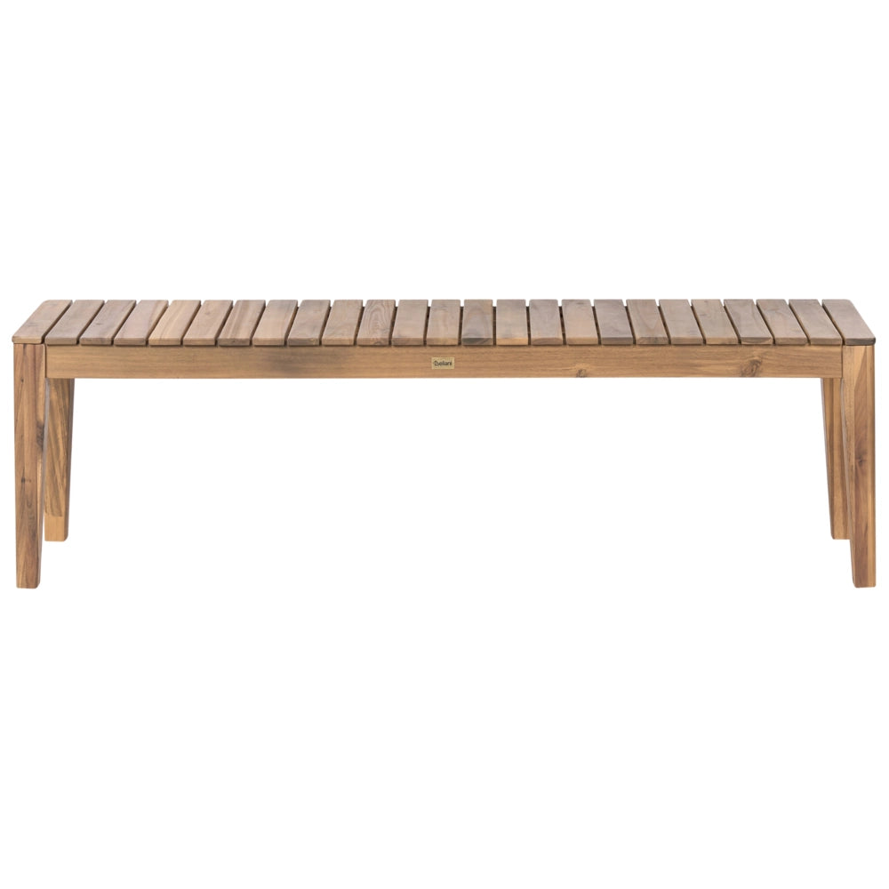 Set da pranzo da giardino 2 panche e tavolo marrone chiaro in legno di acacia certificato Piano rettangolare Stile rustico Da esterno