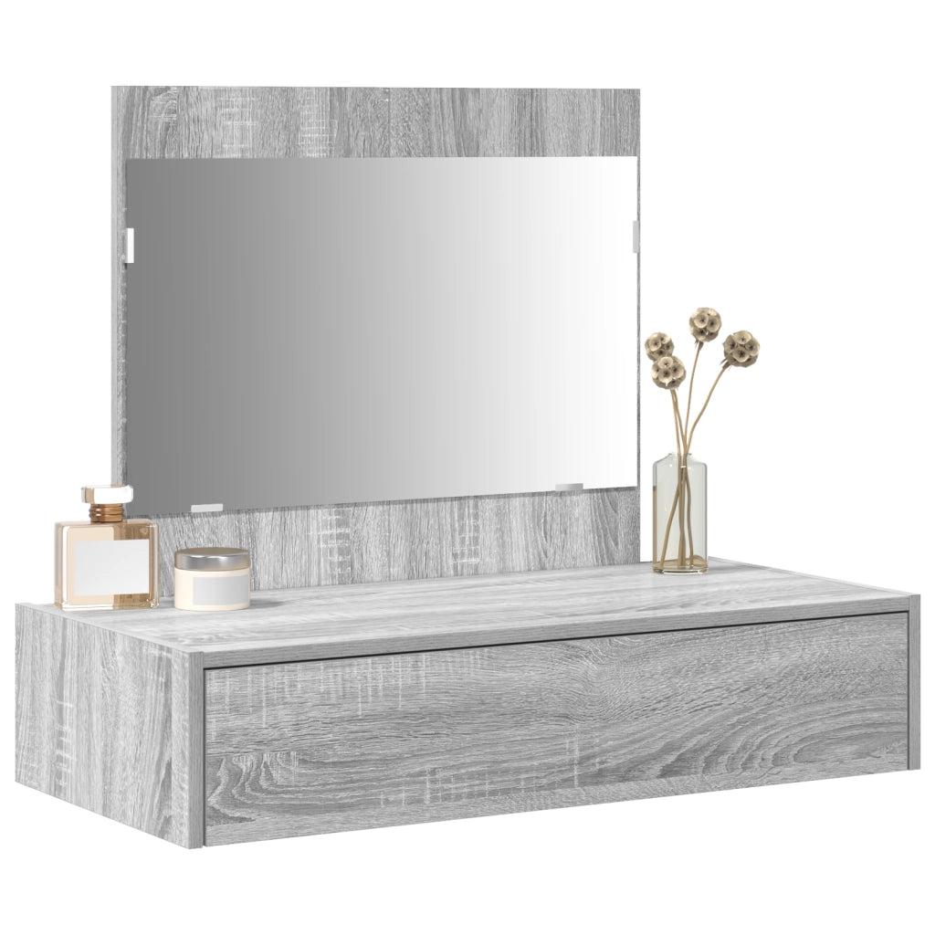 Tavolo da trucco a muro grigio sonoma 83x40x70 cm