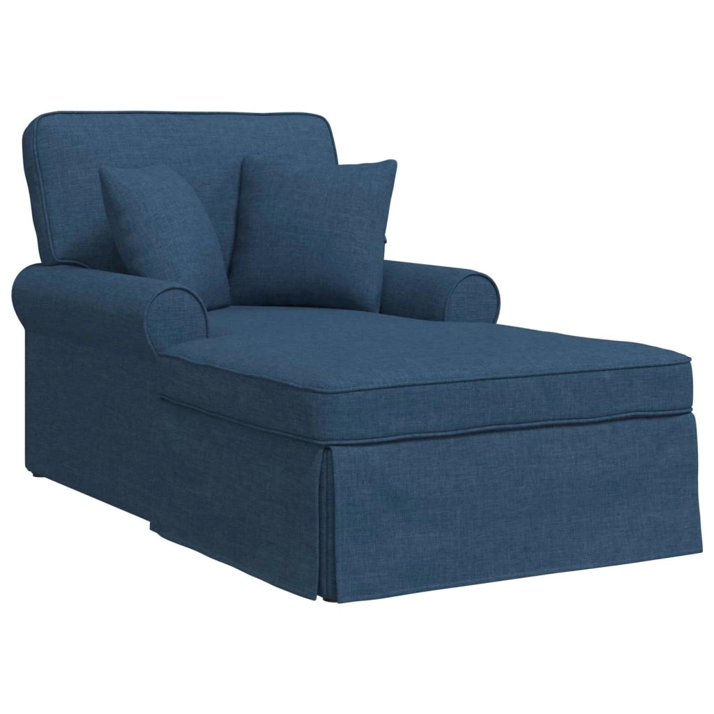 Chaise Longe con Gonna con cuscino 3 pz Blu Tessuto CFW1247917