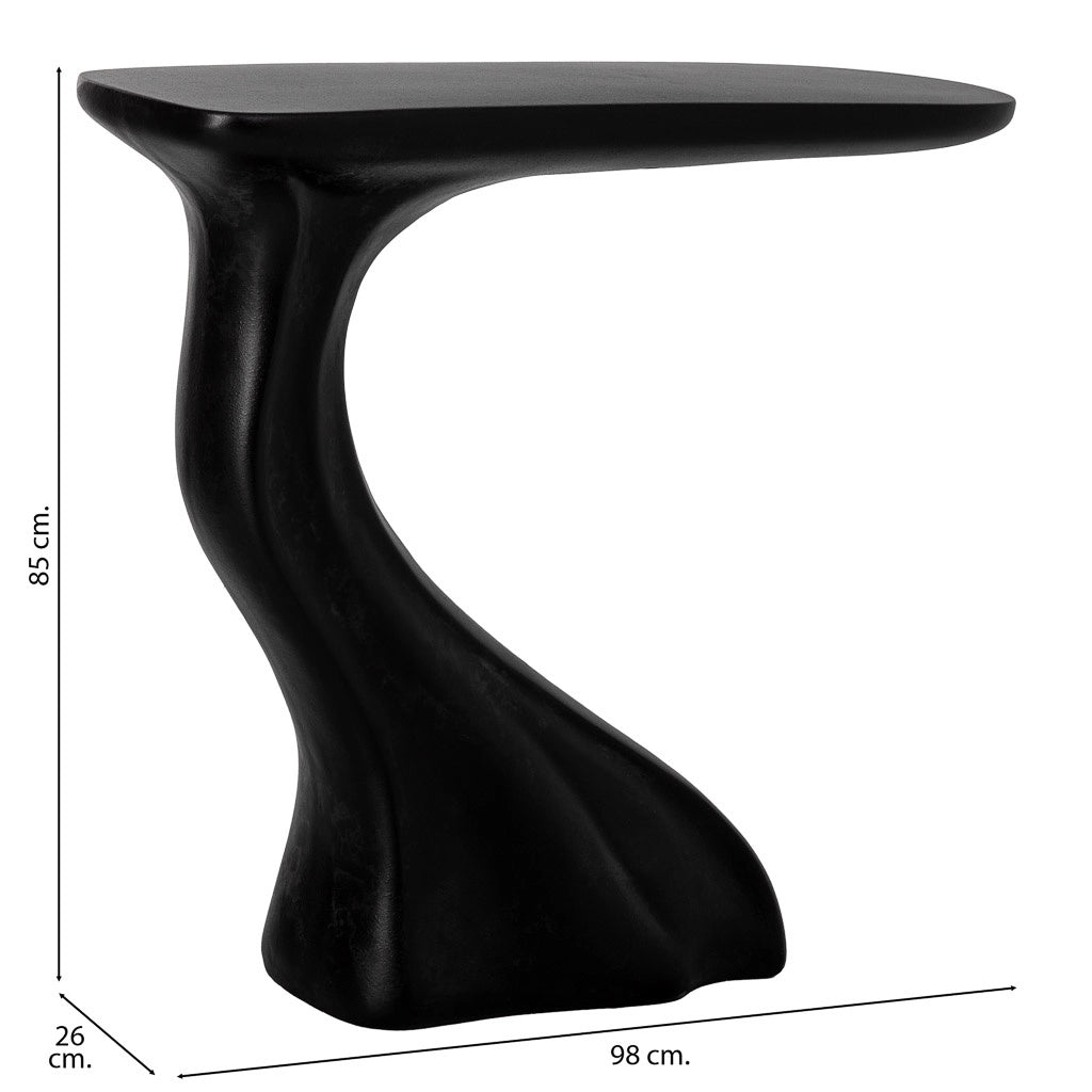 Mobile da ingresso in metallo nero e legno 98x26x85h cm