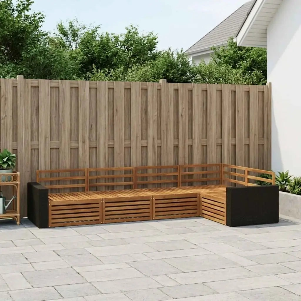 Set di divani da esterno 5 pcs Naturale 331 x 172,5 x 73 cm
