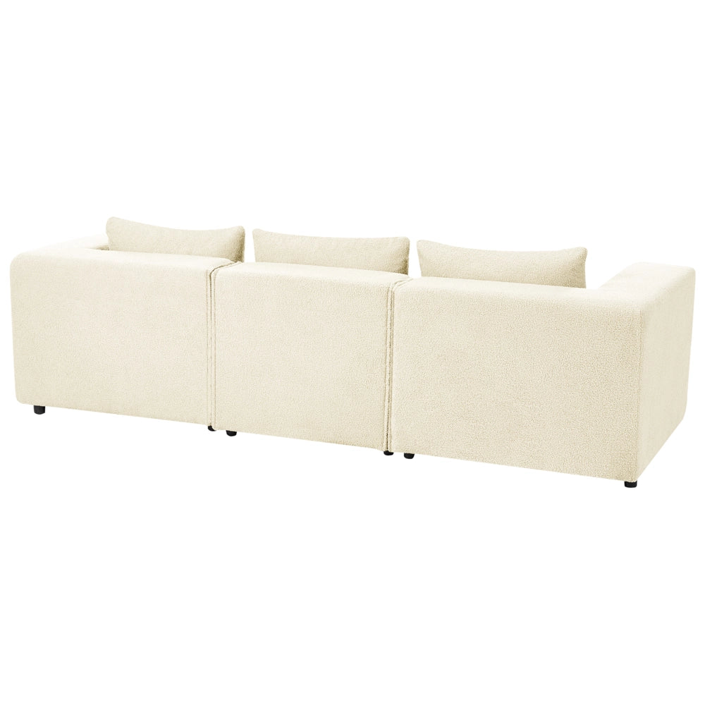 Divano modulare Boucle a 3 posti elementi angolari componibili Bianco sporco Stile moderno e minimalista