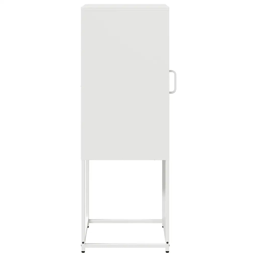 Credenza Bianca 36x39x107 cm in Acciaio Laminato a Freddo 853403