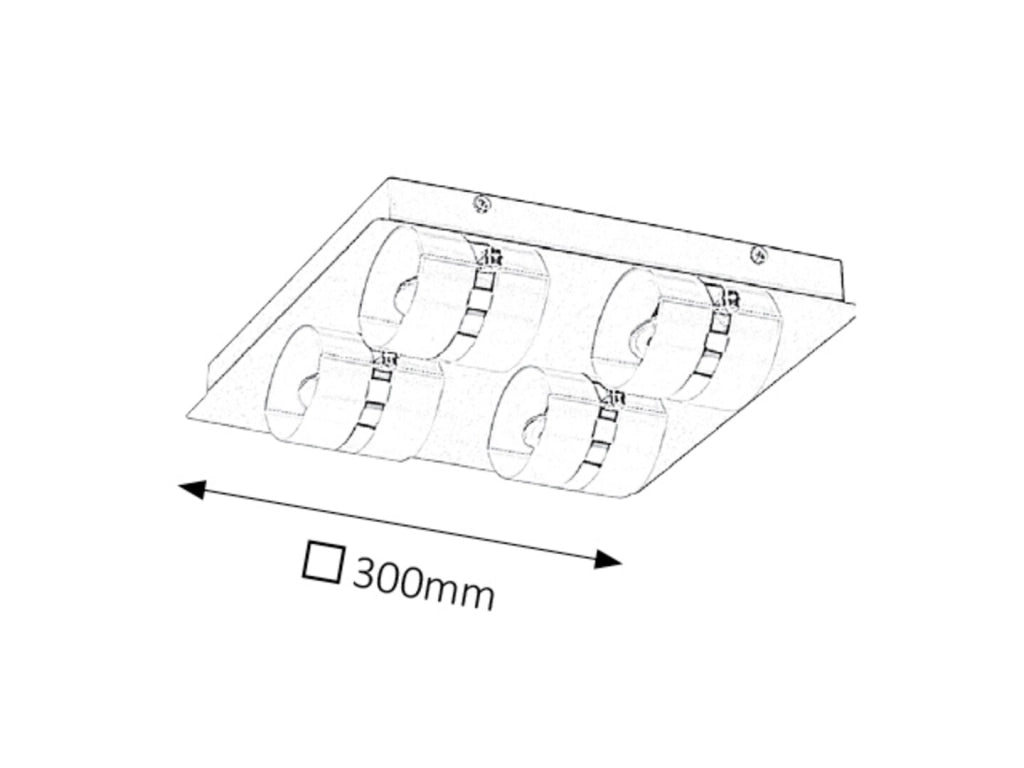 Plafoniera bagno LED 20W 30x30 cromata IP44 Rabalux