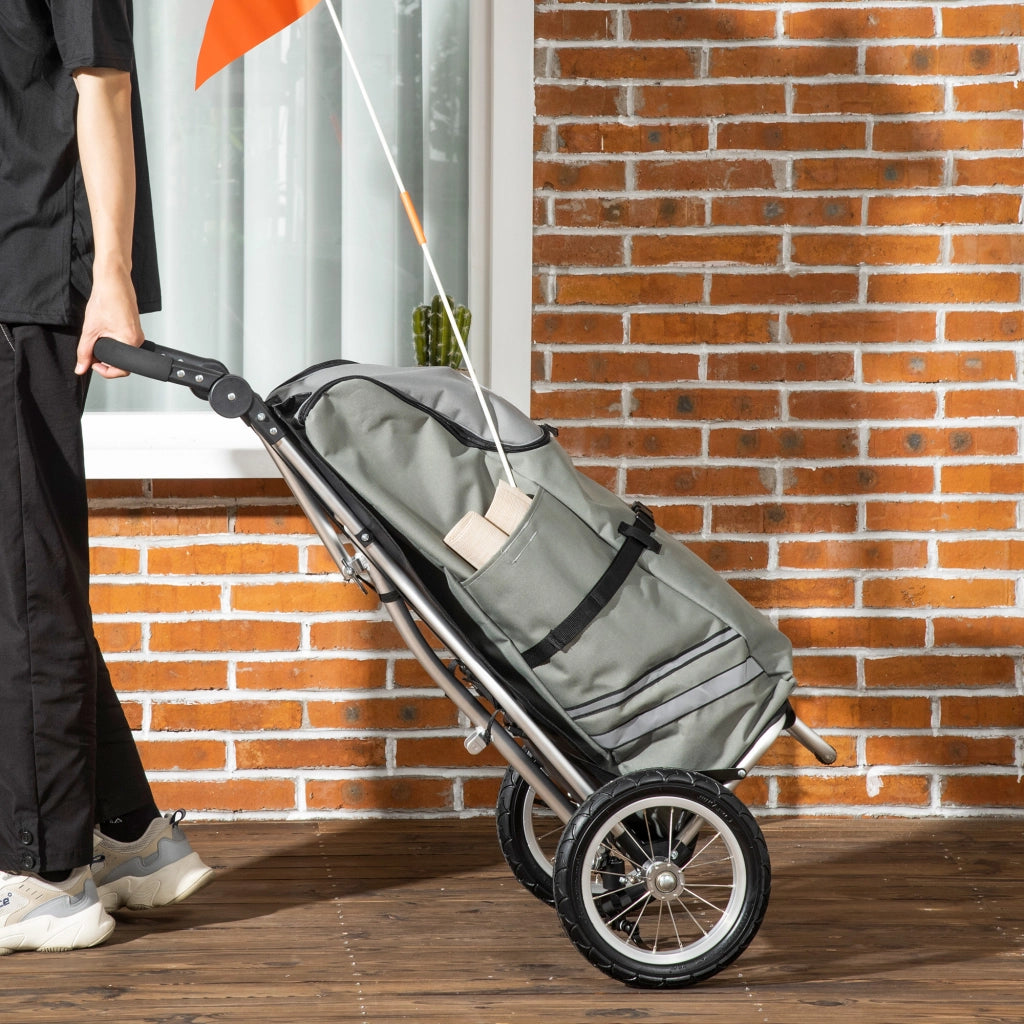 Carrello Spesa Pieghevole 3 in 1 ¨C Xylo ¨C 53x43x110cm Grigio Argento