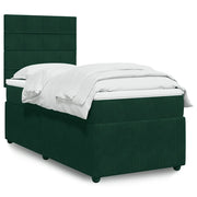 Giroletto a Molle con Materasso Verde Scuro 80x200 cm Velluto 3292193