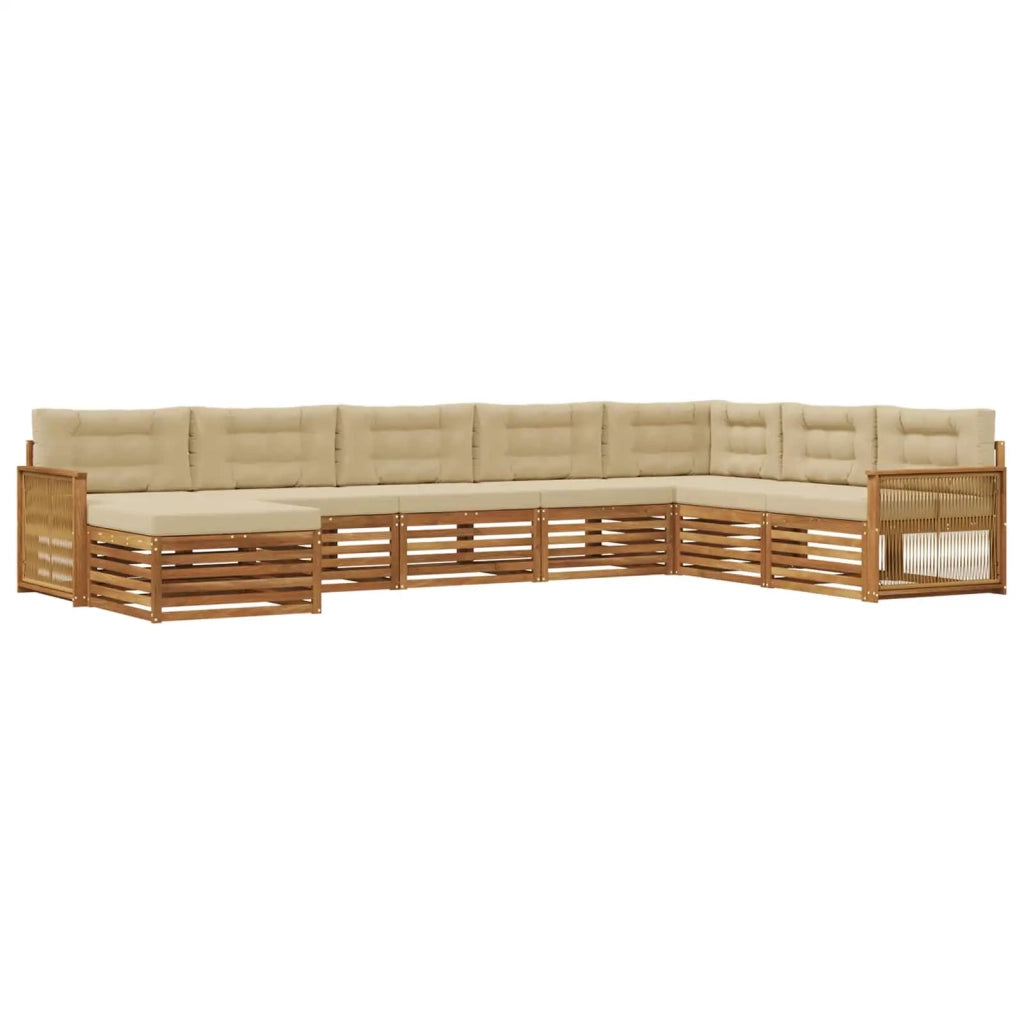 Set di divani da esterno 8 pz Naturale e Beige 3383721