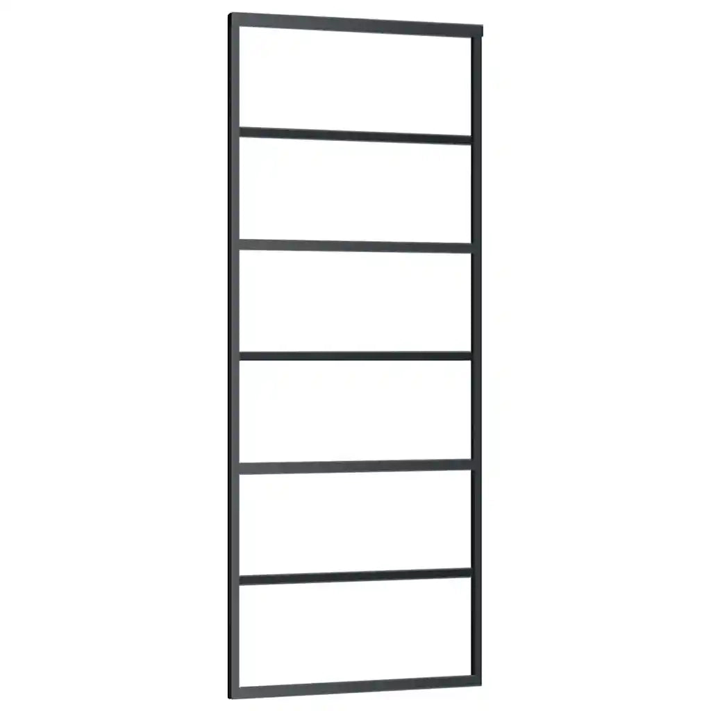 Porta Scorrevole con Ferramenta Nera 76x205 cm in Vetro ESG