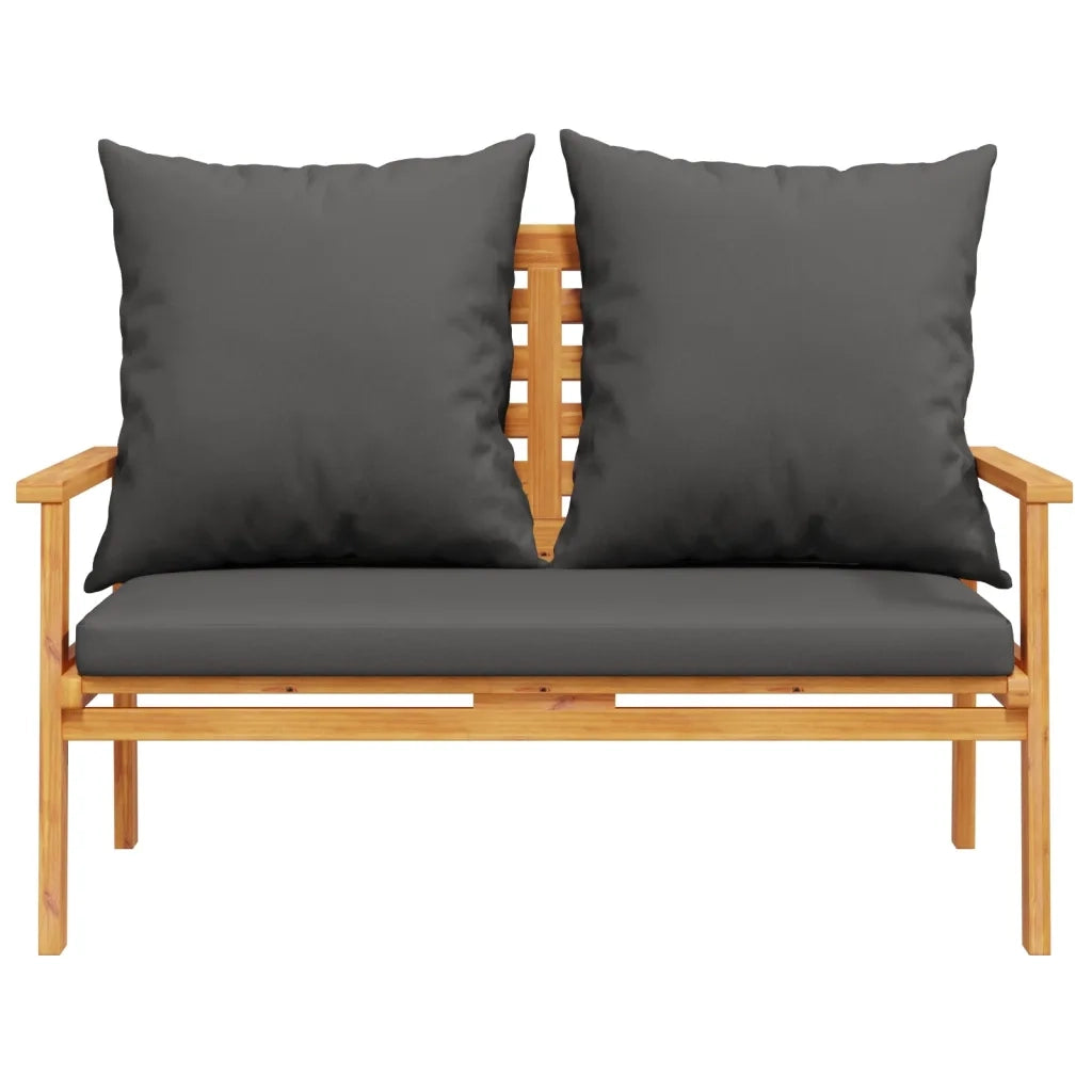 Set Mobili da Giardino 3pz con Cuscini Legno Massello di Acacia