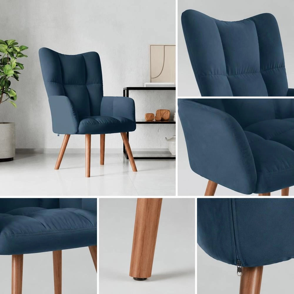 Blue Velvet Recliner