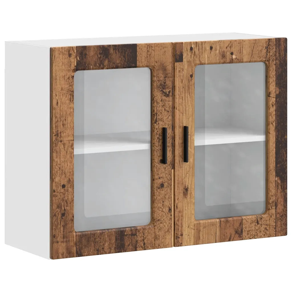 Pensile da Cucina con Porta in Vetro Porto Legno Vecchio