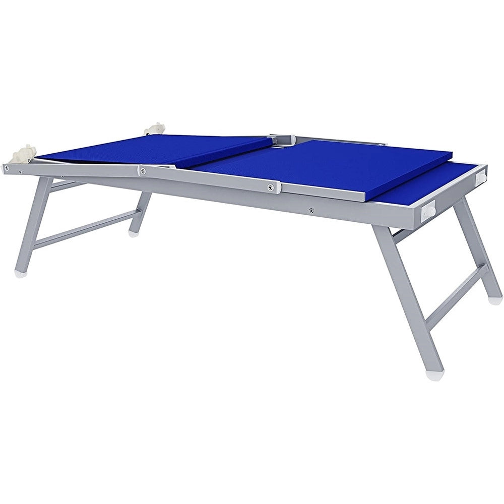 Trade Shop - Lettino Pieghevole Prendisole In Alluminio Textilene Con Parasole Orientabile 186x61x38cm -