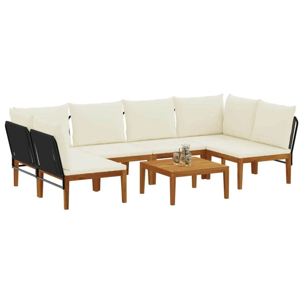 7 pcs Legno massiccio di acacia e corda Naturale 3407727