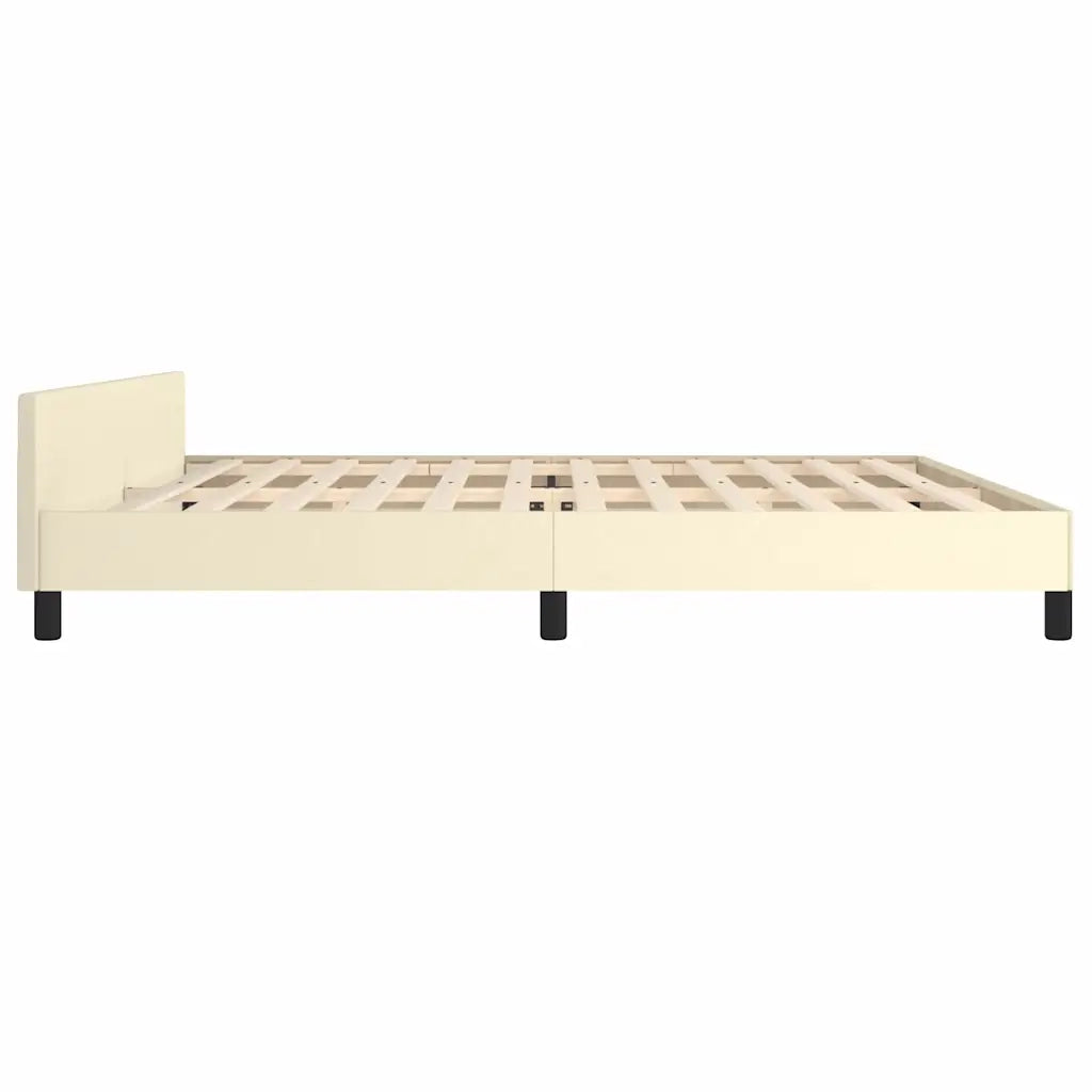 Giroletto con Testiera senza Materasso-Struttura Letto Crema 200x200 cm