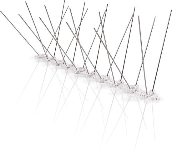 Sistema di protezione da uccelli - 9 m | dispositivo di dissuasione efficace per uccelli in acciaio inox resistente contro uccelli e colombi - spine per tetto, balcone o ringhiera