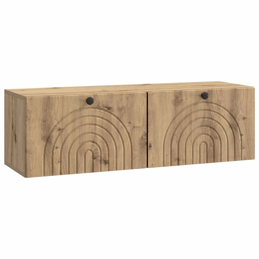 Mobile Porta TV da Muro-Credenza per TV sospesa Rovere Artigianale 98 x 31 x 30 cm 365503