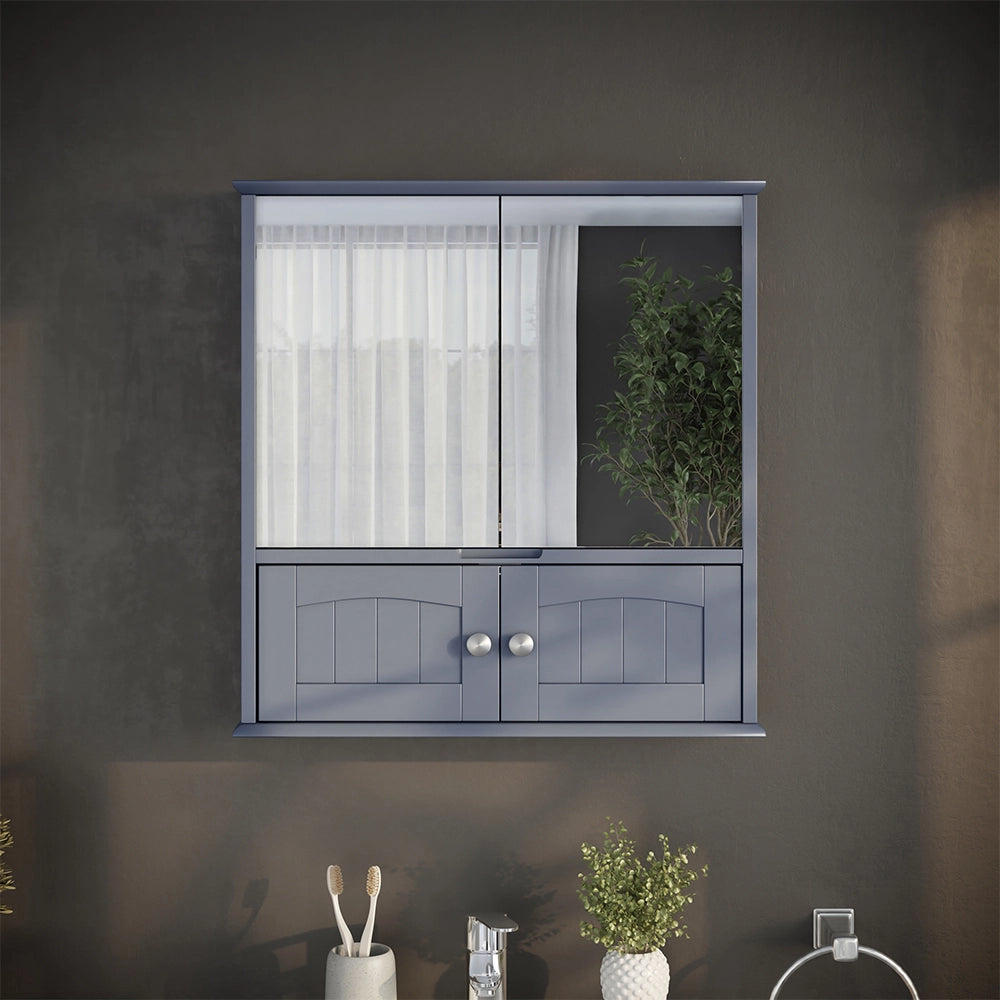 Vicco Specchio contenitore bagno Grigio 56 x 58 cm