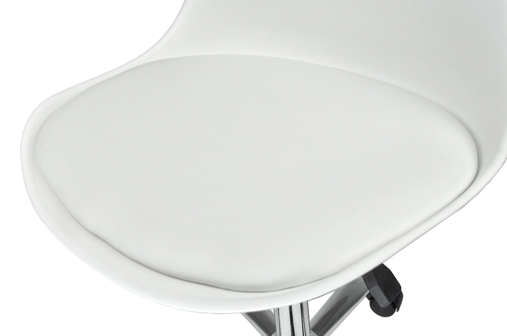 Sedia da ufficio girevole, sedia da scrivania bianca con rotelle - Sally - SU08SAPM