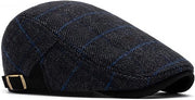 Cappello da uomo in tweed nero, modello plus, per campeggio, caccia e pesca, adattabile, 56-61 cm.
