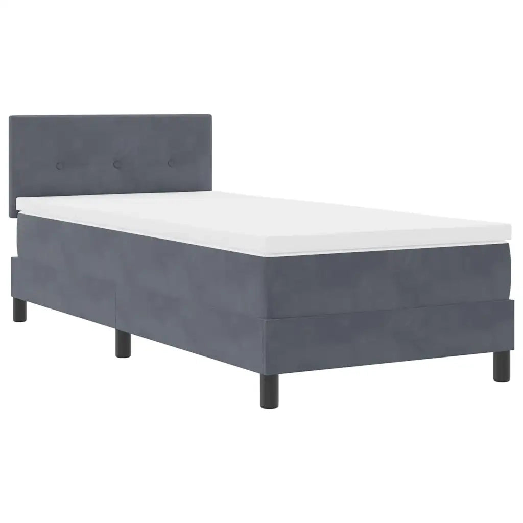 Letto a Sorgente LED con led Grigio scuro 90 x 200 cm Velluto 3342627