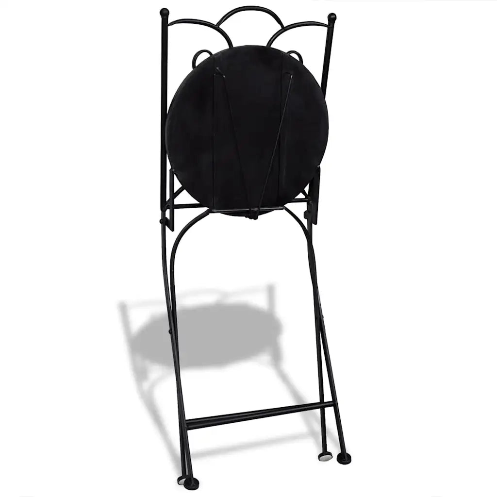 Sedie da Bistrot Pieghevoli 2 pz in Ceramica Blu e Bianco cod mxl 11635