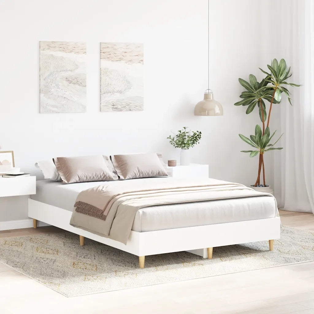 vidaXL Giroletto senza Materasso Bianco 135x190cm in Legno Multistrato