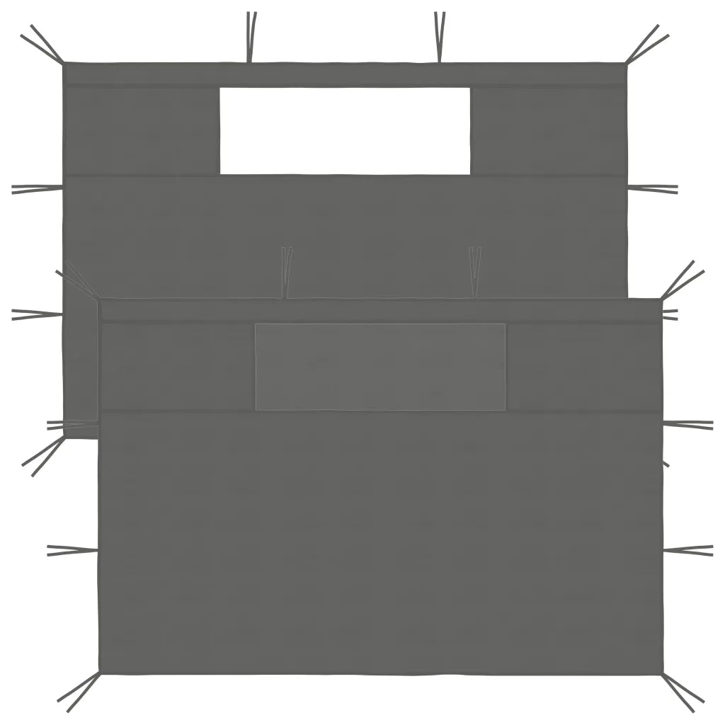 Pareti con Finestre per Gazebo 2 pz Antracite cod mxl 62366