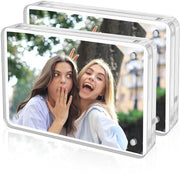 Fotoframe in Acrilico - Liscio e Magnetico - 10 x 15 cm - Transparenza - Design Moderno - Ideale per Display di Foto - Su Scrivania ...