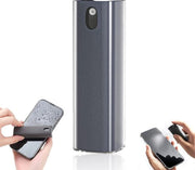 Pulitore per schermo 2 in 1 - Microfibra - Kit di pulizia per schermi di smartphone, tablet e laptop - Spray di pulizia - Kit di pulizia portatile - Grigio