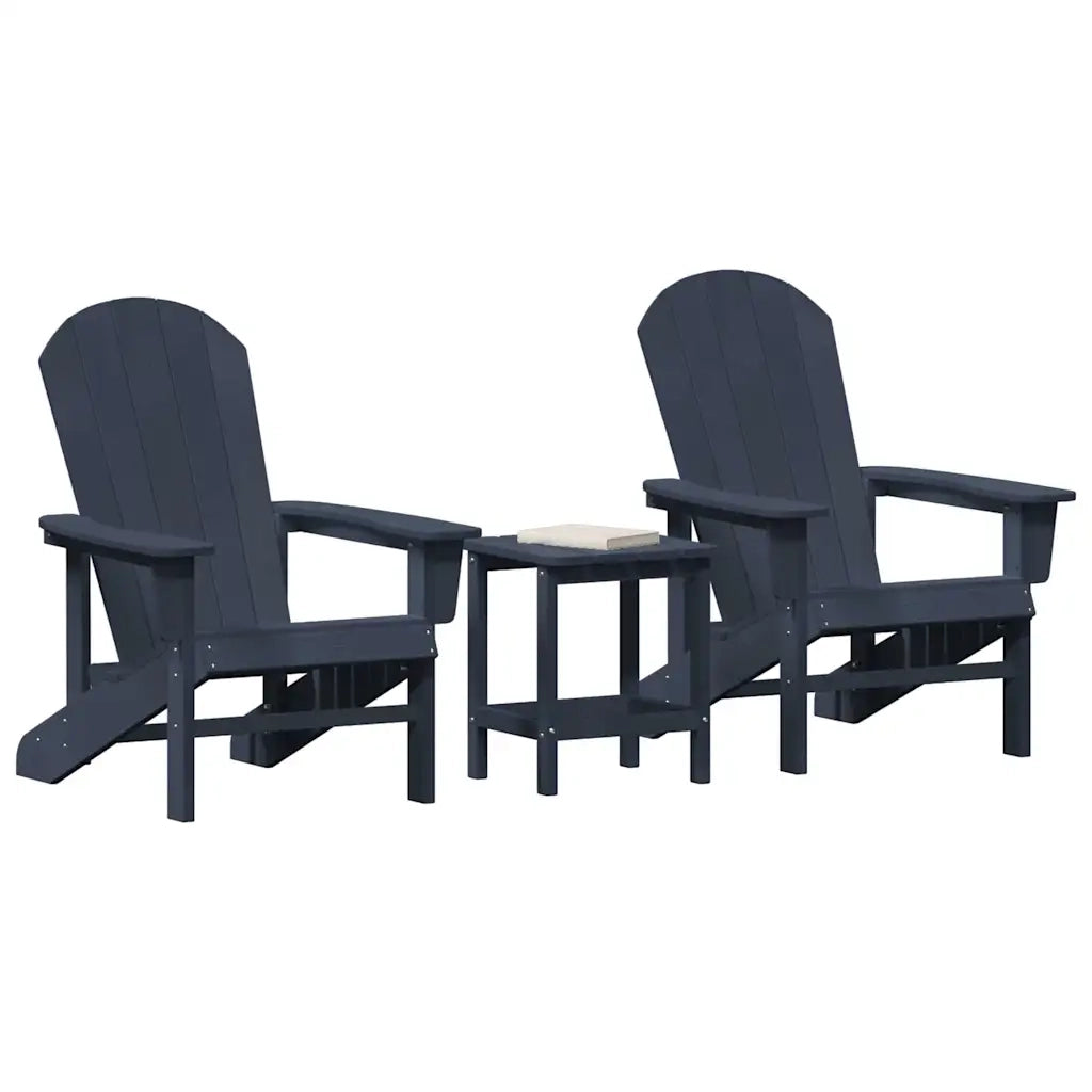 Sedia da Giardino 3 pz | Sedie da Esterno Navy Polietilene