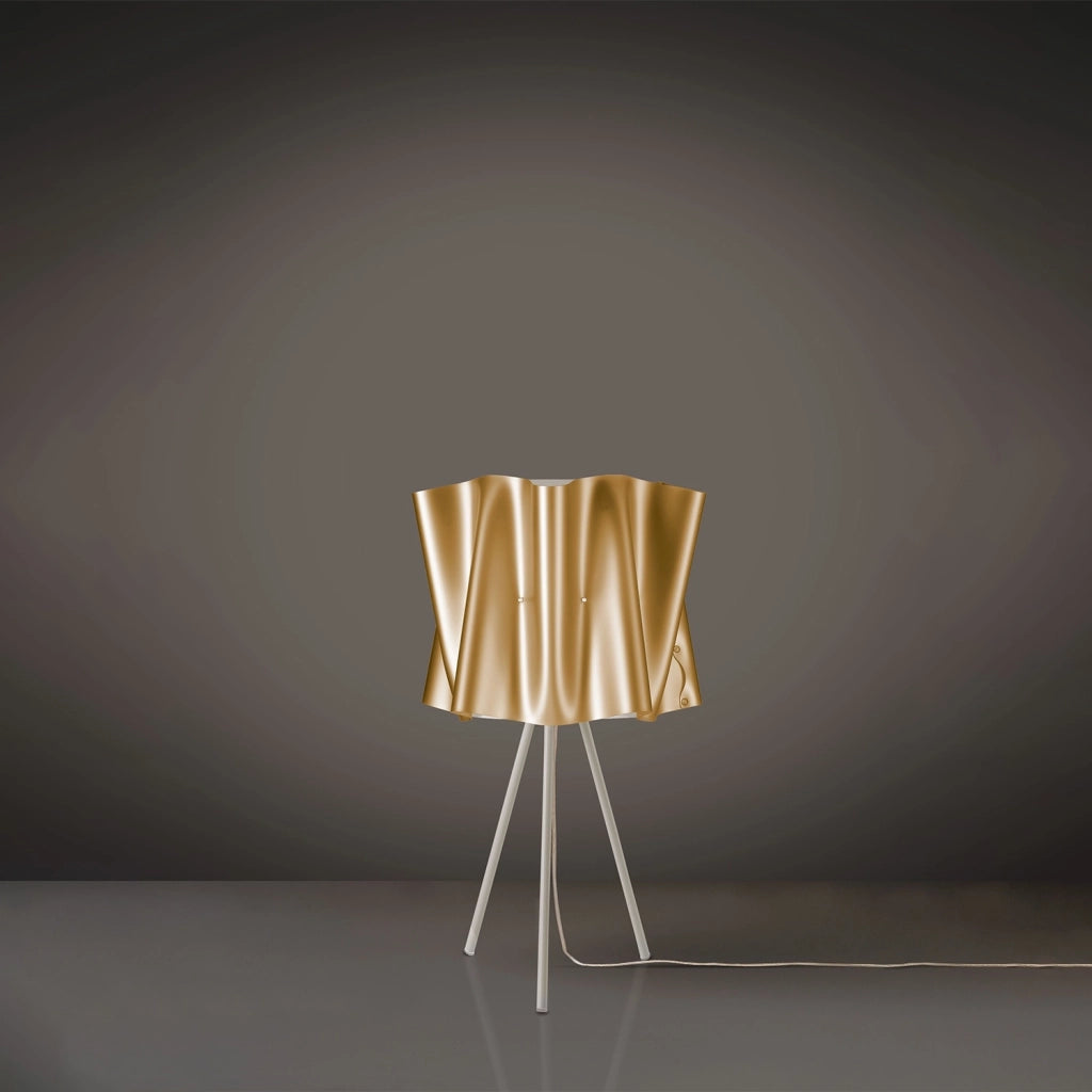 Lampada Da Scrivania Moderna 3 Piedi Folio Polilux ® New Gold Metallo 1 Luce E27