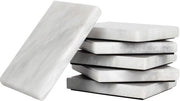 Set di 6 sottopiani in marmo bianco manufatti a mano da 8,9 cm, per bar, tazze da caffè e sottopiani quadrati per la cucina - ideale come sottopiatto, sottopiatto, piatto - senza legno