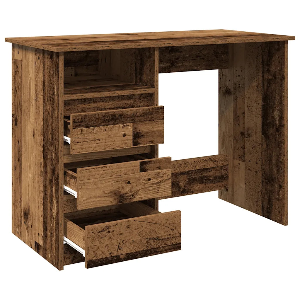 Scrivania Legno Antico 102x50x75 cm in Legno Multistrato