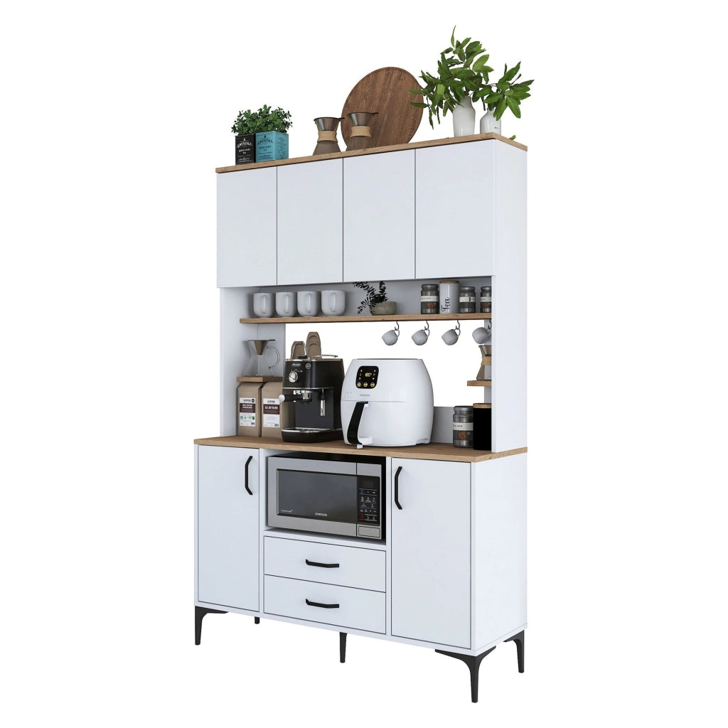 Madia Mairag, Credenza 4 Ripiani, 120x40x184h cm Biano