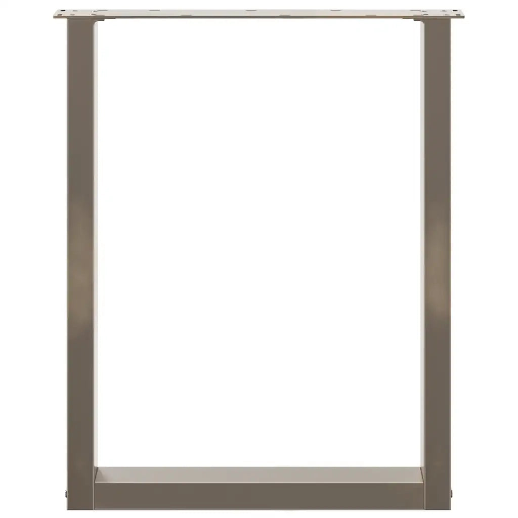 Gambe per tavolo da pranzo a forma di U 2 pz in acciaio naturale 70x(72-73) cm 4013187