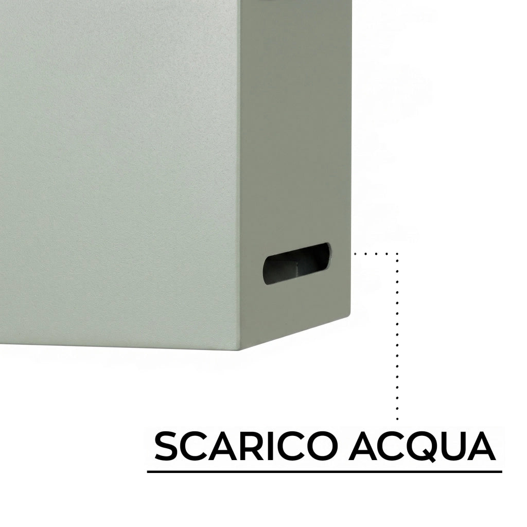 Ohm - Portaombrelli di Design 25x72x22 cm con Feritoia di Svuotamento acqua in Metallo Salvia