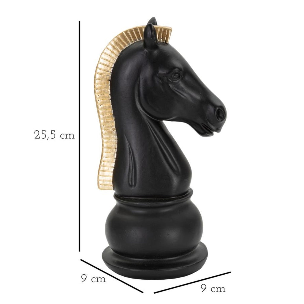 Scultura Scacchi 15, Nero, Poliresina, 10,5x8,5x19 cm