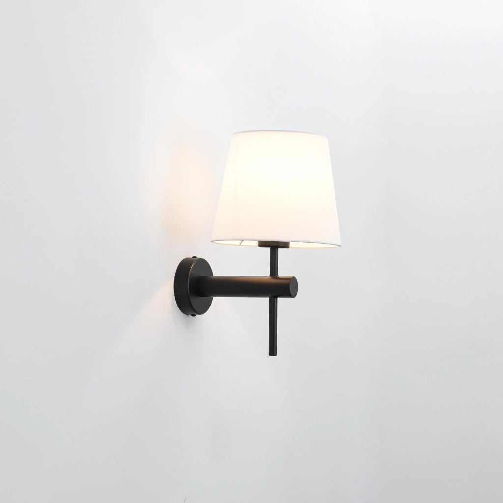 Applique Tivoli nera paralume bianco E27 40W LightPrestige