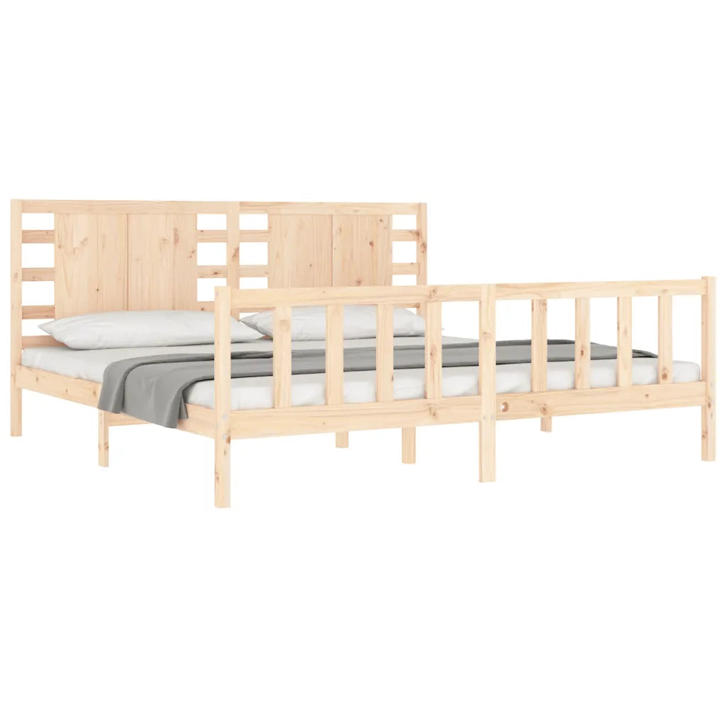 Giroletto senza Materasso-Struttura Letto 200x200 cm in Legno Massello di Pino 424550
