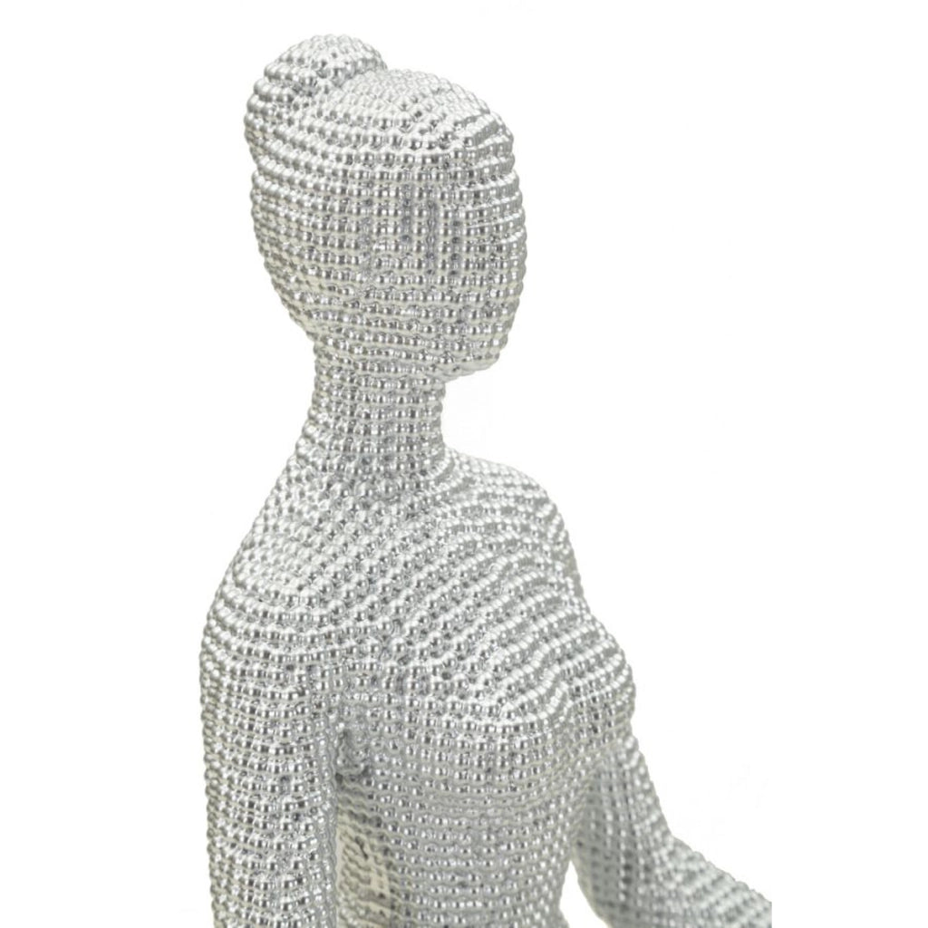 Scultura Yoga, Bianco, Poliresina, 23x20,5x15,5 cm